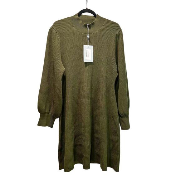 NWT! Hill House The Mariana Dress Rib Knit in Leaf Green Long Sleeve Size XXL - Picture 3 of 9